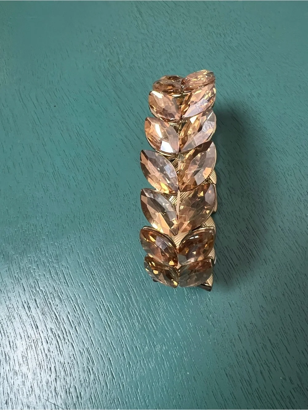 Champagne color Marquise Crystal Leaf Bracelet